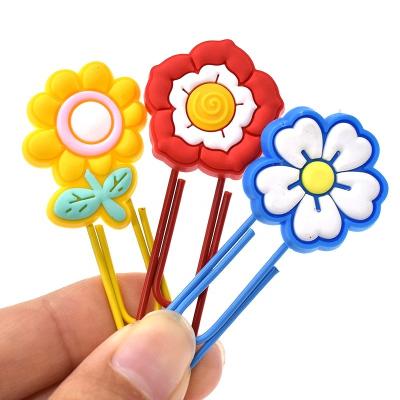 China Custom cute metal soft PVC landmark gift promotion cactus bookmark school supplies books clips for sale