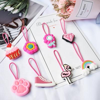 China XHAOYEAHX Cute Custom PVC Tag Rope Tags Rubber Zipper Pull For Clothing Bags for sale