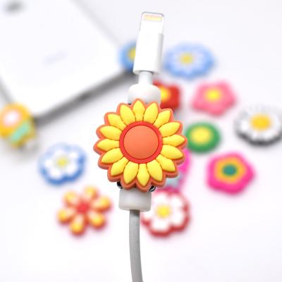 China Cute Cartoon Character PVC USB Data Cable Protector Eco-friendly Creative Mobile Phone Cable Protector Custom for sale