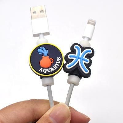 China Eco-friendly Constellation PVC Cable Protector Data Line Cord Protector Case Cable Winder Cover For USB Charging Cable for sale