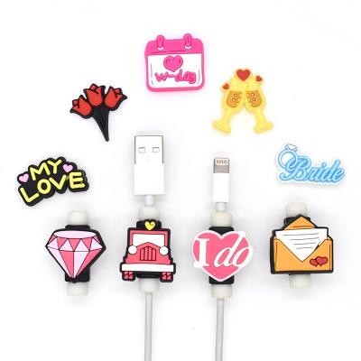 China Hot New Arrival Cartoon Wedding Cable Protector USB Charger Cover Cables Protector Eco-friendly Phone for sale