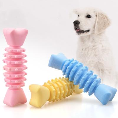 China Safe And Non-Toxic Viable TPR Foam Fish Bone Shape Dog Toy Molar Rod Chewing Dog Toy With Scent for sale