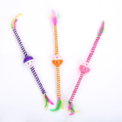 China Cats Wholesale Cat Toy Sisal Toy With Bell Multi Color Kitty Sisal Toy With Noise for sale