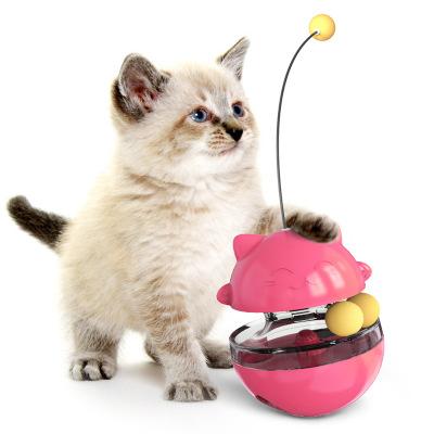 China Interactive Cat Toy Slow Feed Pet Tumbler Puppy Toy Funny Pet Shaking Leakage Cats Food Container for sale