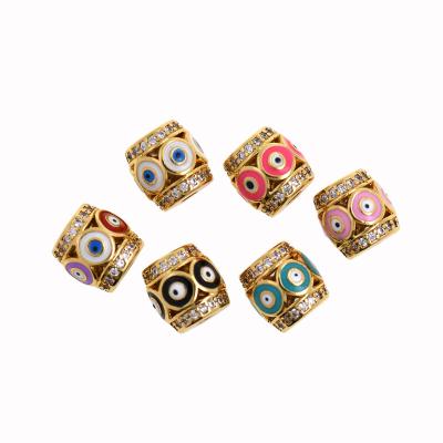 China Minimalist Evil Eye Loose Spacer Beads Big Hole Eye Charm For Jewelry Making 2.5mm for sale