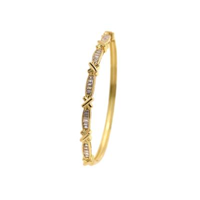 China Simple Exquisite Open Cross Women's Gold CZ Bracelet 18K CZ Bracelet Punk Wholesale for sale