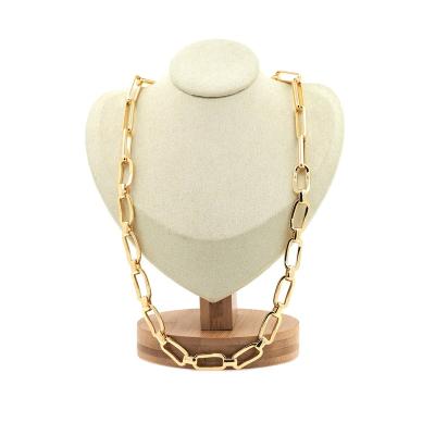 China FASHIONABLE Wholesale Popular Thick Gold Jewelry Gold Plated Brass U Chain Necklace Necklace for sale