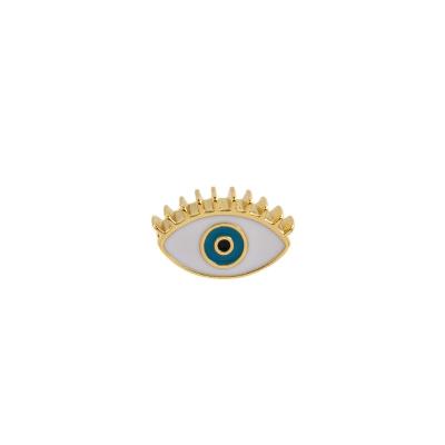 China Minimalist Personalized Simple Jewelry Enamel Evil Eye Loose Spacer Beads 18k Gold Plated Hamsa Eye Charm For DIY Jewelry Making for sale