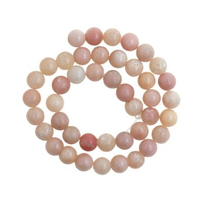 China Round Stone Gemstone Beads Natural Pink Rhodonite Beads Making Pink Crystal Loose Beads For Jewelry for sale