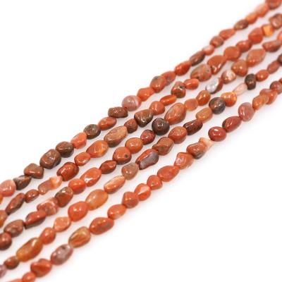 China Stone Red Agate Gemstone Beads Jewelry Making Natural White Agate Irregular Shaped Beads for sale