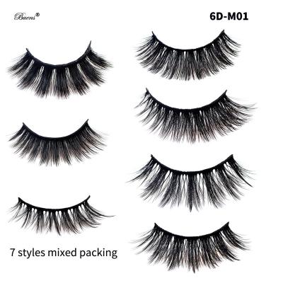 China Light 6D eyelashes are deep 7 pairs of flat mixed flower on 6d eyelashes seven pairs of mixed natural false eyelashes for sale