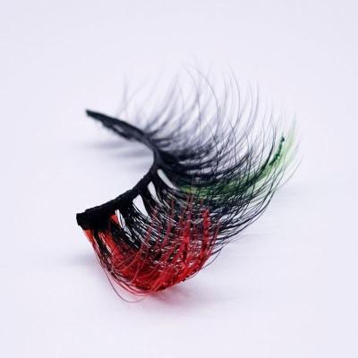 China Glitter & New Color Style Handmade False Eyelash Eye Makeup Fashionable High Quality Shimmery Lashes 5D Thick Lashes 20mm Long for sale