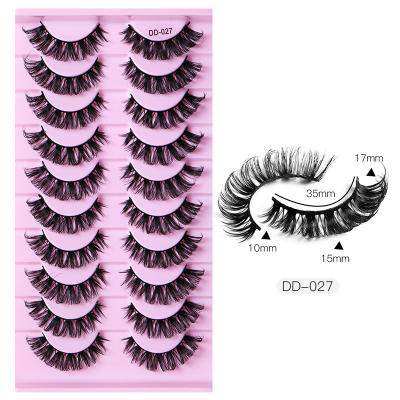 China Deep Ready To Ship Russian Mink Lashes Popular Style 18mm 20mm 25mm Strip Faux Hair Lashes for sale