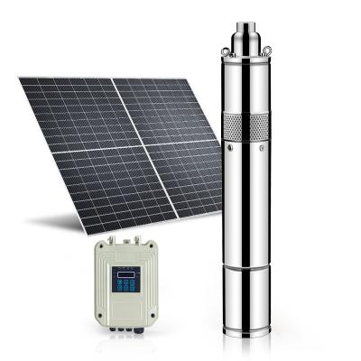 China Home 72V Solar Panel Head DC Powered 4 Inch Farm Submersible Screw Solar Water Pump for sale