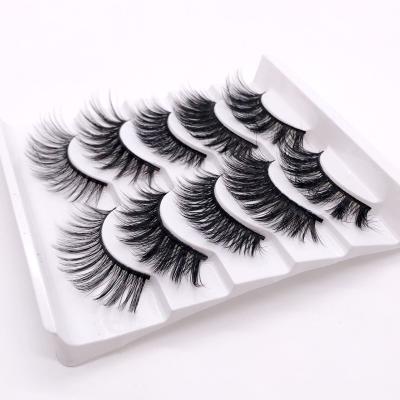 China Factory Wholesale Price 5pairs Natural Soft Per Lashes Natural False Eyelashes Set 5 Pairs 3D Long Mink Lashes for sale