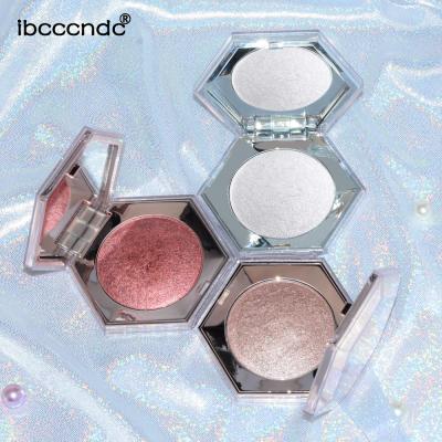 China High Quality Moisturizer Private Label Luster Cake Diamond Star 3D Snapshot Makeup Highlight Pressed Powder With Mirror For Girls for sale