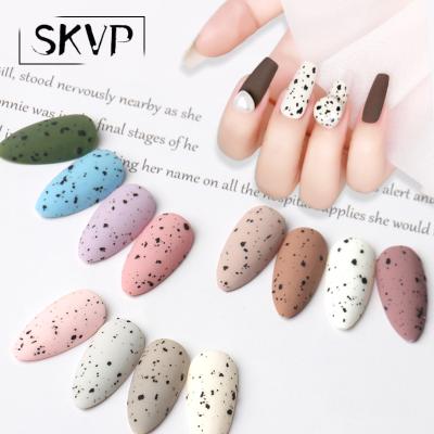 China Easy Apply RTS 8ml Quail Egg Effect Polish Eggshell Hybrid Design Base Top Coat Gel Nails Art Nail Polish for sale