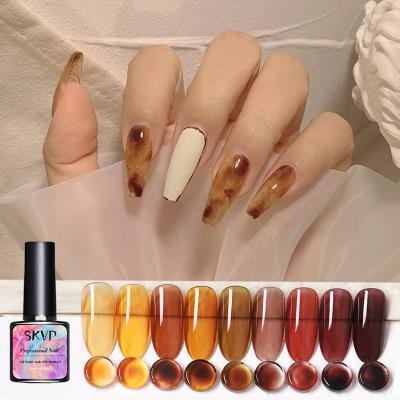 China Easy Apply RTS 8ML Dull Color Gel Polish Translucent Semi Permanent Manicuring UV LED Gel Nail Polish Crystal Soak Off Jelly for sale