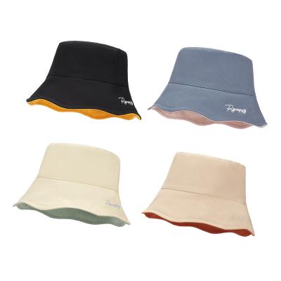 China Sun protection Spring Summer Fashion Two Sides Cotton Bucket Hat Fisherman Hat for Women Men for sale