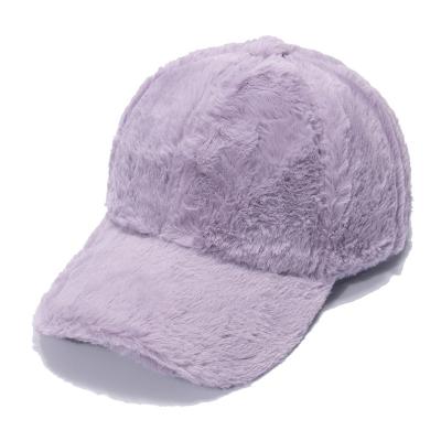 China COMMON Wholesale Custom Winter Thickened Warm Fluffy Unisex Baseball Cap Sports Cap for Outdoor Activities for sale