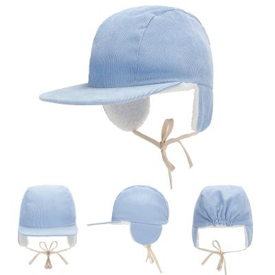 China COMMON Wholesale Custom Multicolor Autumn Winter High-quality Thickened Corduroy Flat Brim Windproof Baseball Cap Warm Hat for sale