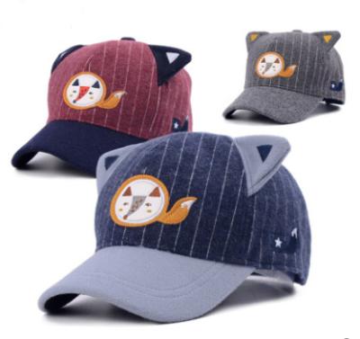 China Character Wholesale Custom Fashion High-quality Fabrics 6 Panel Cotton Cartoon Small Tail Baseball Cap Sports Cap for Children for sale