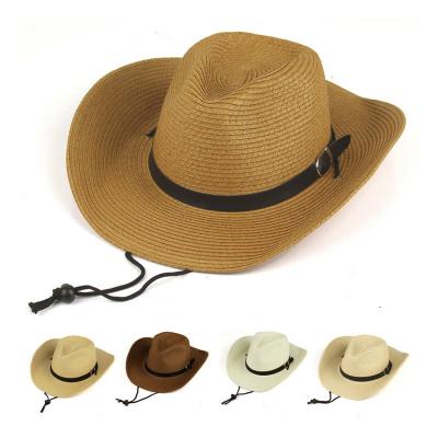 China Casual Wholesale Quality Design Wide Brim Sun Western Straw Cowboy Hats for Adults for sale