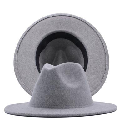 China Casual Wholesale Quality Custom Logo Mens Women Wool Felt Fedora Hats for sale