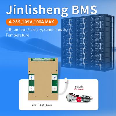 China 4s-28s 30A-100a Smart Active Balancer Bms 48v Lto Battery Bms 100a For Electric Tricycle for sale