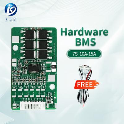 China 7S 24V 10A-15A Batería de iones de litio placa de protección BMS con función de equilibrio vehículos eléctricos en venta