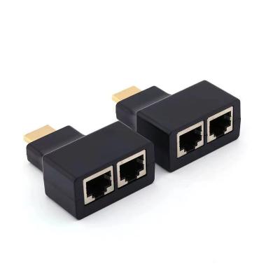 China Dual HDTV Network Cable 30M Ethernet RJ45 Network Extender HDTV HD Extension Dual Conversion VN-HA04 for sale