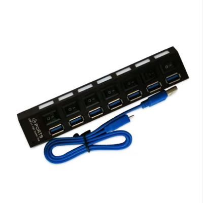 China Laptop Factory Direct High Speed ​​Transmission Splitter Supplement 7 Ports With Independent Power Switch USB Hub for sale