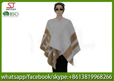 China 560g 130*130cm 100%Acrylic woven jacquard word poncho hot sale new style  keep warm fashion scarf for sale