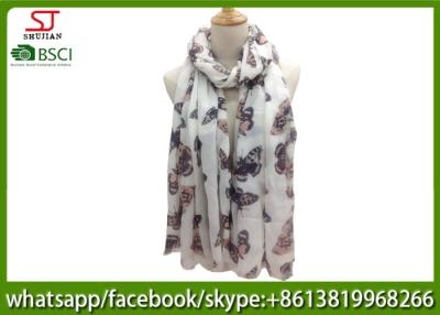 China China manufactuer buttlefly print scarf 100% Acrylic 82*200cm shawl  hijab online wholesale exporter for sale