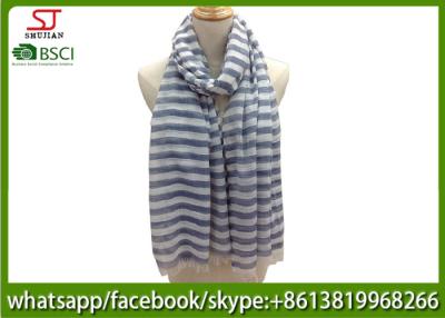 China China factory supply stripe lightweight yarn dyed fabric spring summer scarf 80*190cm100% Polyester keep fashion chiffon for sale