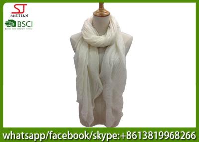 China China factory direct supply crinkle white wrinkle spring summer thin scarf100*180cm 100% Polyester pashmina keep fashion for sale