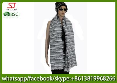 China 176g 180*60cm 100%Acrylic woven crochet stripe scarf poncho best price factory  keep warm fashion china supplying for sale