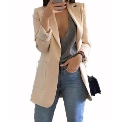 China Anti-wrinkle Amazon hot sale 2021 autumn/winter fashion lapel cardigan temperament thin blazer for sale