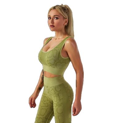 China Breathable Sportswear Gaiters Fitness Women Yoga Two Piece Bras Sets for sale