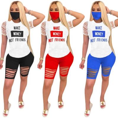 China Anti-pilling Best Selling Printed Shorts Sets Women Summer Core Two Piece Set Clothing for sale