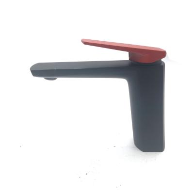 China MCPOLOO MFA20242 High End Modern Luxury Hot / Cold Water Black / Red Deck Mounted Basin Faucets for sale