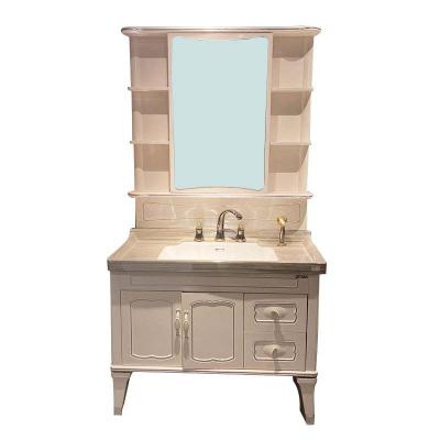 China From Factory MBC410002 Traditional Modern PVC Bathroom Sink Basin Vanity Bathroom Basin Cabinet Directly 90cm for sale