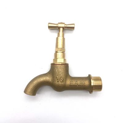 China MWT20405 Modern High Quality Garden Faucet Brass Bibcock With Lock Small Basin Pillar Brass Faucet for sale