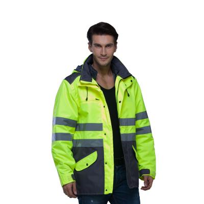 China Custom Made Winter Mens Carbon Fiber Rechargeable Battery Operated Self Heating Water Proof Waterproof Hi Vis Workwear Jacket for sale