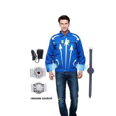 China Wholesale OEM QUICK DRY Customizable Summer Wireless Control Air Conditioned Fan Worker Jacket Cooling Clothes for sale