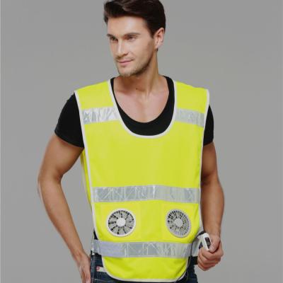 China FLASH Custom Summer High Visibility LED Air Conditioned Fan Cooling Reflective Vest for sale