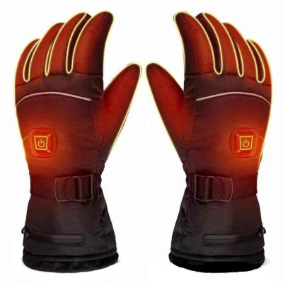 China Ski Waterproof Heated Gloves for Men Women Rechargeable Battery Electric Gloves for Winter Skiing for sale