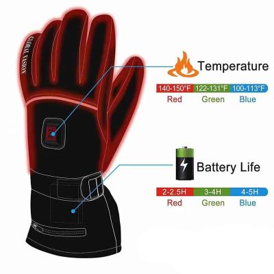 China Ski Custom Warm Rechargeable Battery Powered Carbon Fiber Heated Winter Gloves for sale