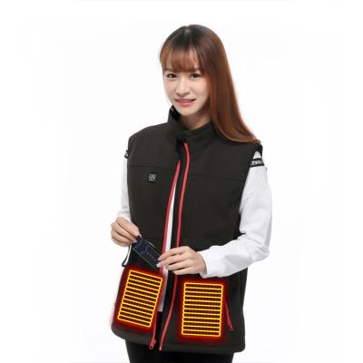 China Waterproof Custom Carbon Fiber Battery Powered Rechargeable Heated Vest for sale