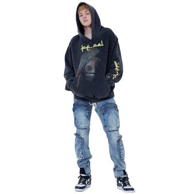 China Viable Custom Hoodies Embroidered Print Mens Pullover Sweatshirt Fashion Hoodies Streetwear for sale